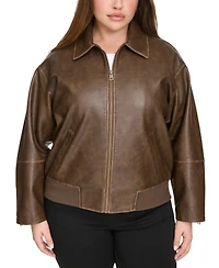 Levi's Plus Size Faux Leather Dad Bomber Jacket