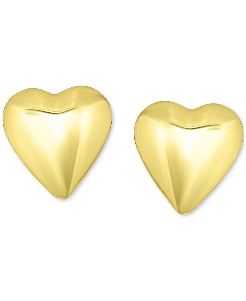 Giani Bernini Sculptural Heart Stud Earrings Sterling Silver or 18k Gold-Plated Silver, Exclusively at Macy's
