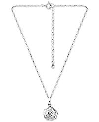 Giani Bernini Rose Pendant Necklace, 16" + 2" extender in Sterling Silver or 18k Gold Over Sterling Silver, Exclusively at Macy's