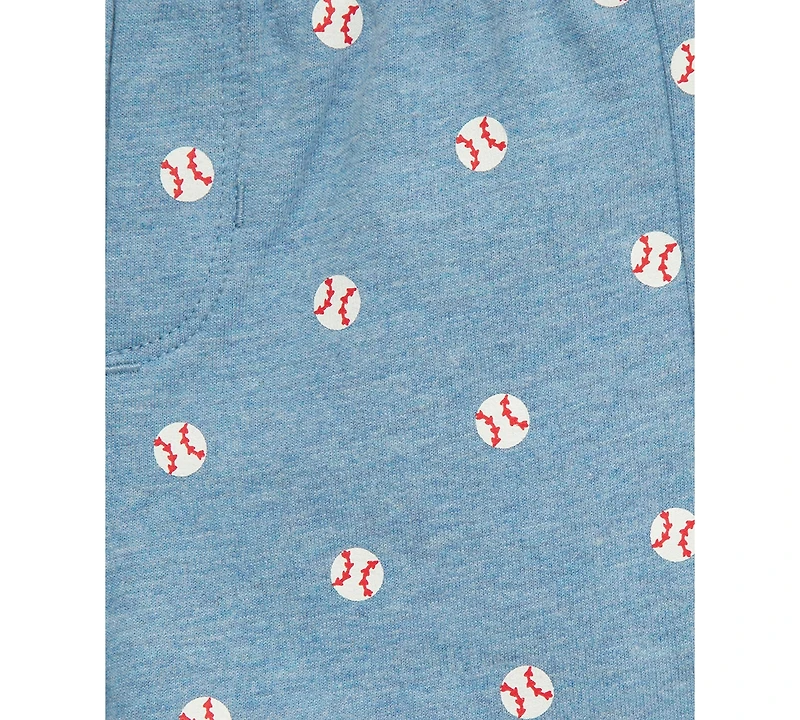 Little Me Baby Boys Cotton Baseball Bodysuit & Shorts, 2 Piece Set