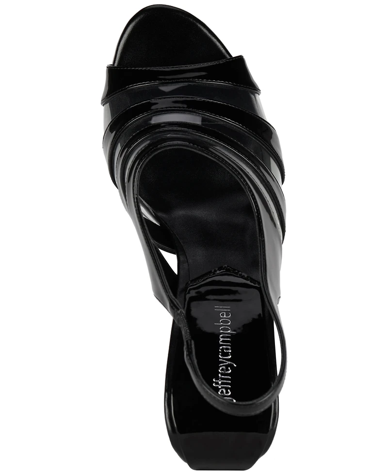 Jeffrey Campbell Slo-Mo Vinyl Platform Wedge Sandals