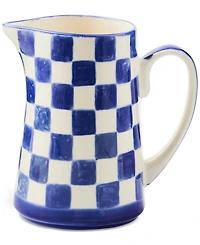 MacKenzie-Childs Indigo Check Pitcher