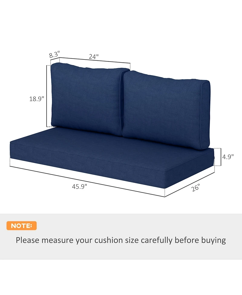 Outsunny 5 Patio Furniture Cushions Outdoor Loveseat