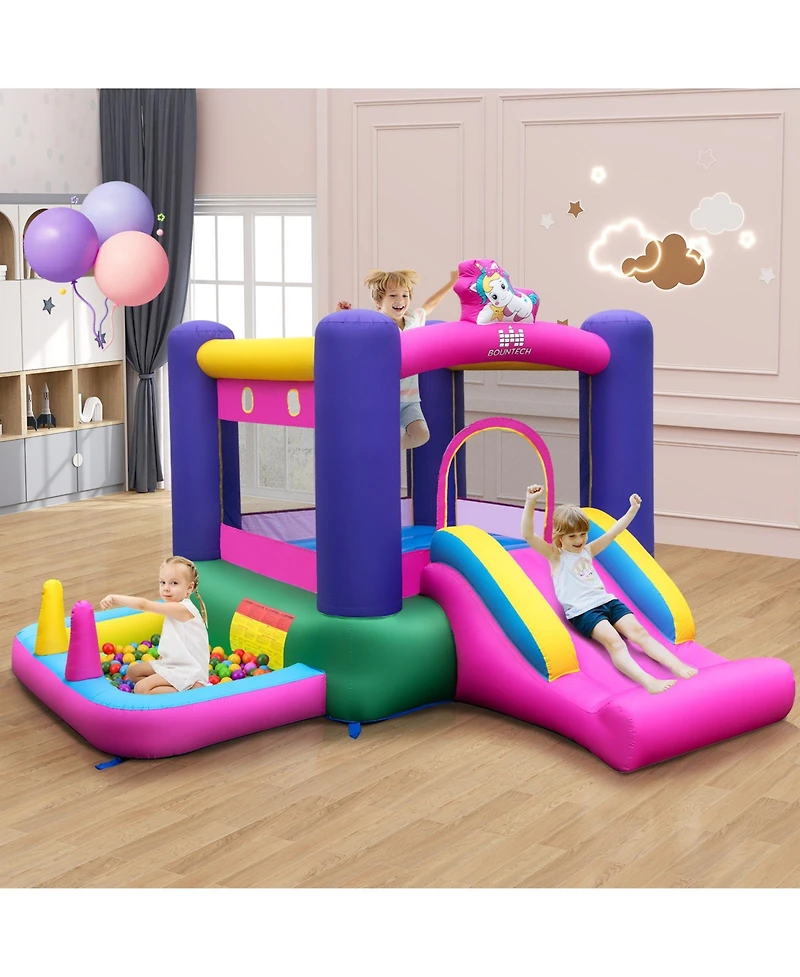 6-in-1 Inflatable Bounce House with Slide, Ball Pit, and Multiple Fun Features for Kids