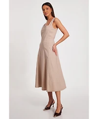 Quiz Women's Bengaline Panel Detail Fit/Flare Maxi