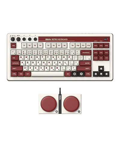 8Bitdo Retro Programmable Bluetooth Wireless Mechanical Gaming Keyboard - Fami Edition - 85HA01