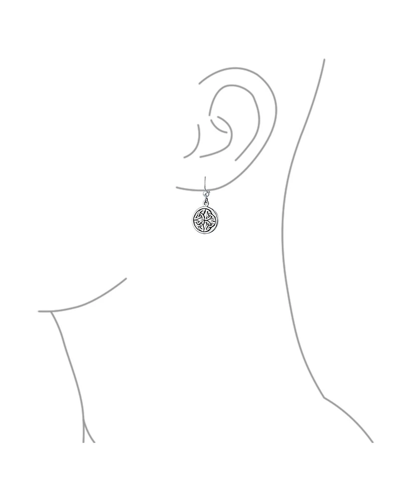 Bling Jewelry Ancient Viking Celtic Knot Dangle Earrings in Oxidized Sterling Silver