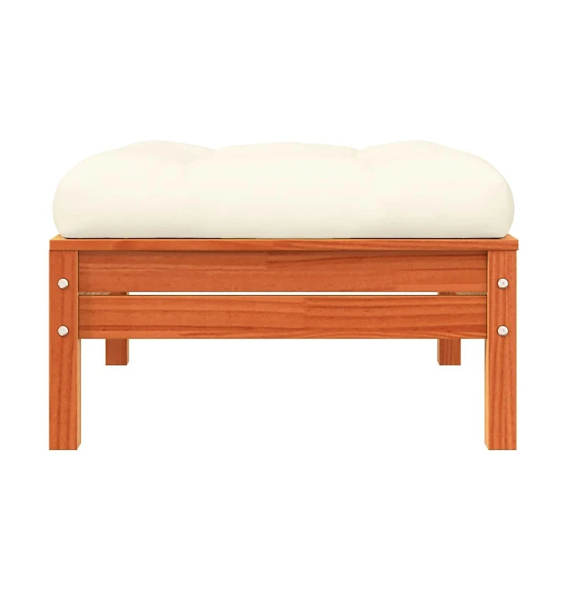 Patio Sofa with Cushions and Footstool 3-Seater
