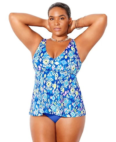 Swimsuits for All Women's V-Neck Flowy Tankini Top