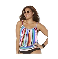 Swimsuits for All Women's Lightweight Scoop Neck Blouson Tankini Top