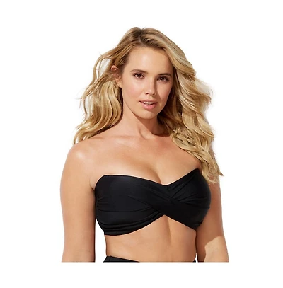 Swimsuits for All Women's Valentine Ruched Bandeau Bikini Top