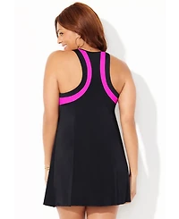 Swimsuits for All Women's High Neck Two Piece Racerback Swimdress