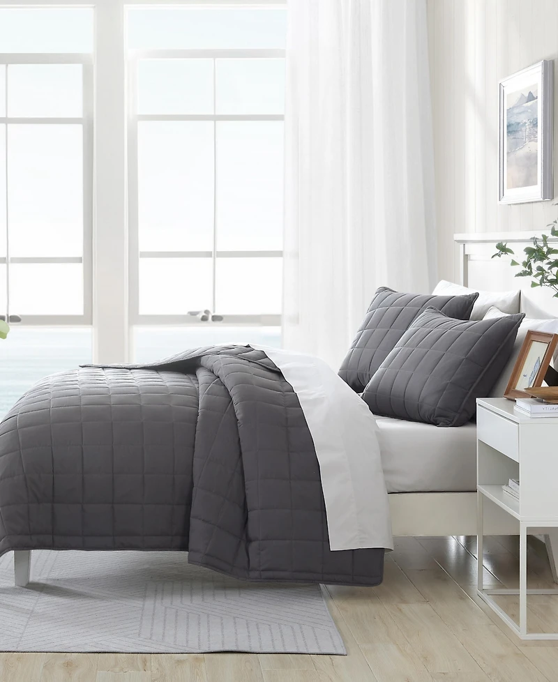 Nautica Solid Brushed Micro Jersey 2-Pc. Quilt Set, Twin