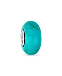 Bling Jewelry Blue Green Turquoise Charm Bead Sterling Silver European Bracelet