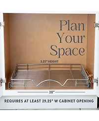Pull Out Cabinet Organizer with Chrome Finish 28 x 21 In