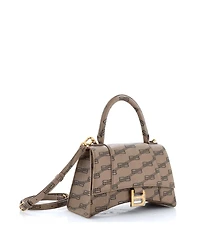 Pre-Owned Balenciaga Small Hourglass Top Handle Bag Bb Coated Canvas