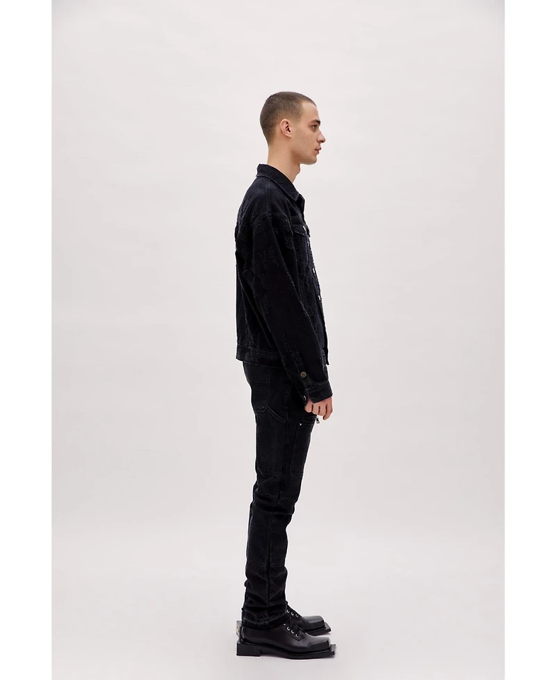 Pcfg Men's Distressed Denim Jacket