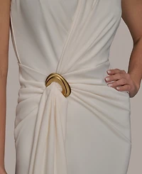 Donna Karan New York Women's Draped Faux-Wrap Gown