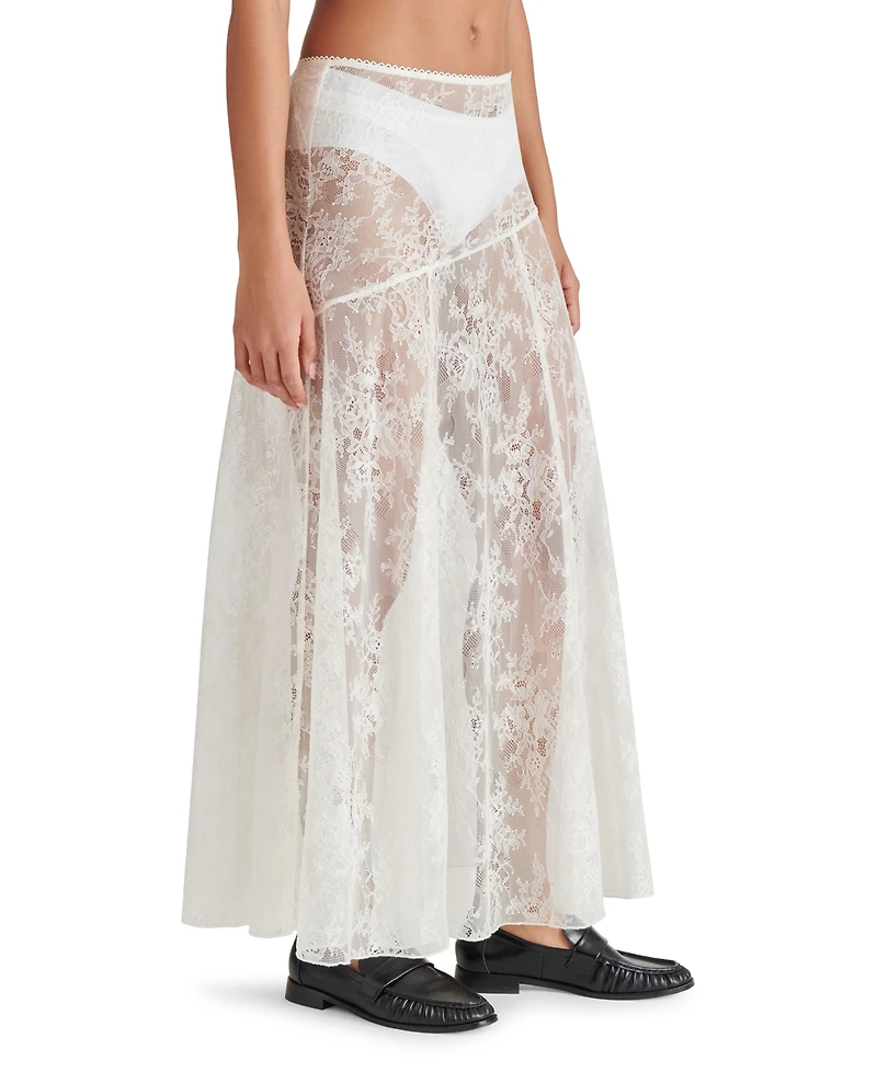 Steve Madden Women's Veera Sheer Lace Maxi Skirt