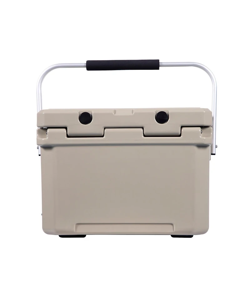 Camp-zero 20 | 21 Qt. Premium Cooler with 4 Molded-In Cup Holders and Folding Aluminum Comfort Grip Handle Dark turquoise