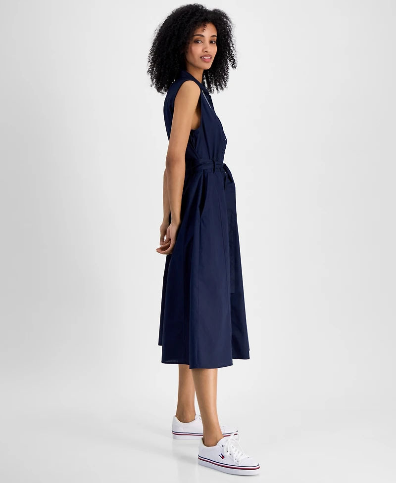 Tommy Hilfiger Women's Lace-Detail Cotton Shirt Dress