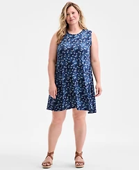 Style & Co Plus Size Printed Sleeveless Flip Flop Dress, Exclusively at Macy's