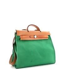 Pre-Owned Hermes 39 Herbag Zip Leather and Toile