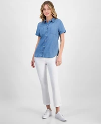 Nautica Jeans Women's Chambray Camp Shirt