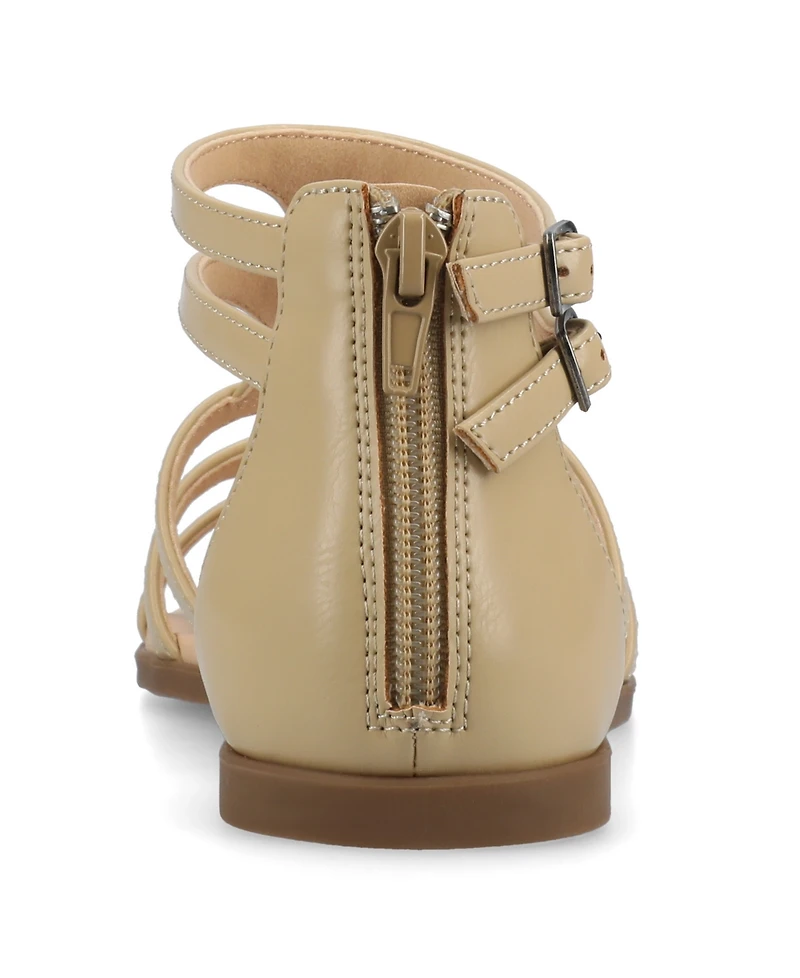 Journee Collection Women's Genneva Zipper Flat Sandals