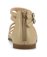 Journee Collection Women's Genneva Zipper Flat Sandals