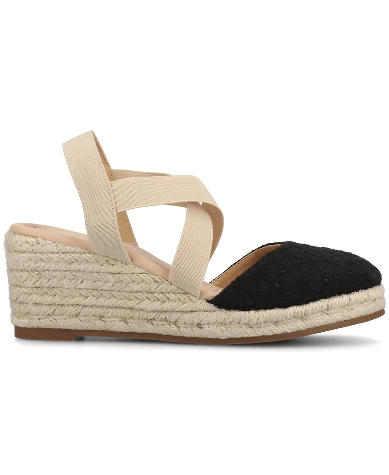 Journee Collection Women's Ashlee Espadrille Platform Wedge Sandals
