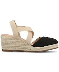 Journee Collection Women's Ashlee Espadrille Platform Wedge Sandals