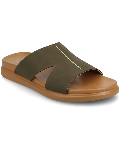 Journee Collection Women's Misey Footbed Slide Flat Sandals