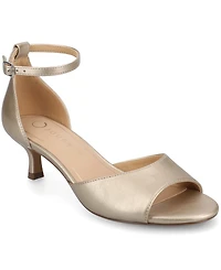 Journee Collection Women's Jezzie Peep Toe Kitten Heel Dress Sandals
