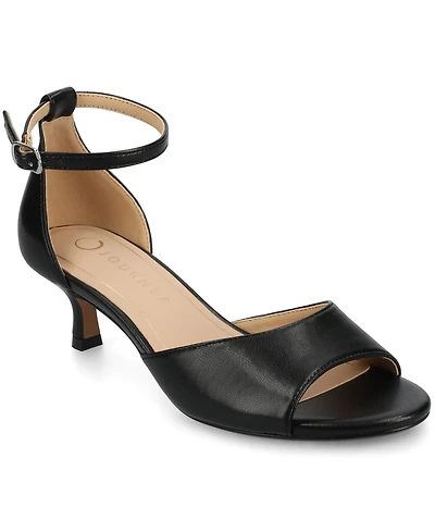 Journee Collection Women's Jezzie Peep Toe Kitten Heel Dress Sandals