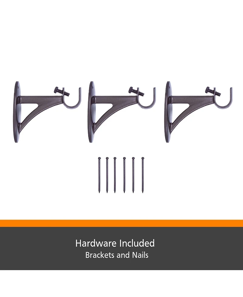 Kenney Fast Fit Easy Install Decorative Curtain Rod - 5/8" Mission Style