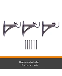 Kenney Fast Fit Easy Install Decorative Curtain Rod - 5/8" Mission Style