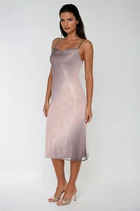 Bebe Women's Ombre Pleat Cowl Midi Dress