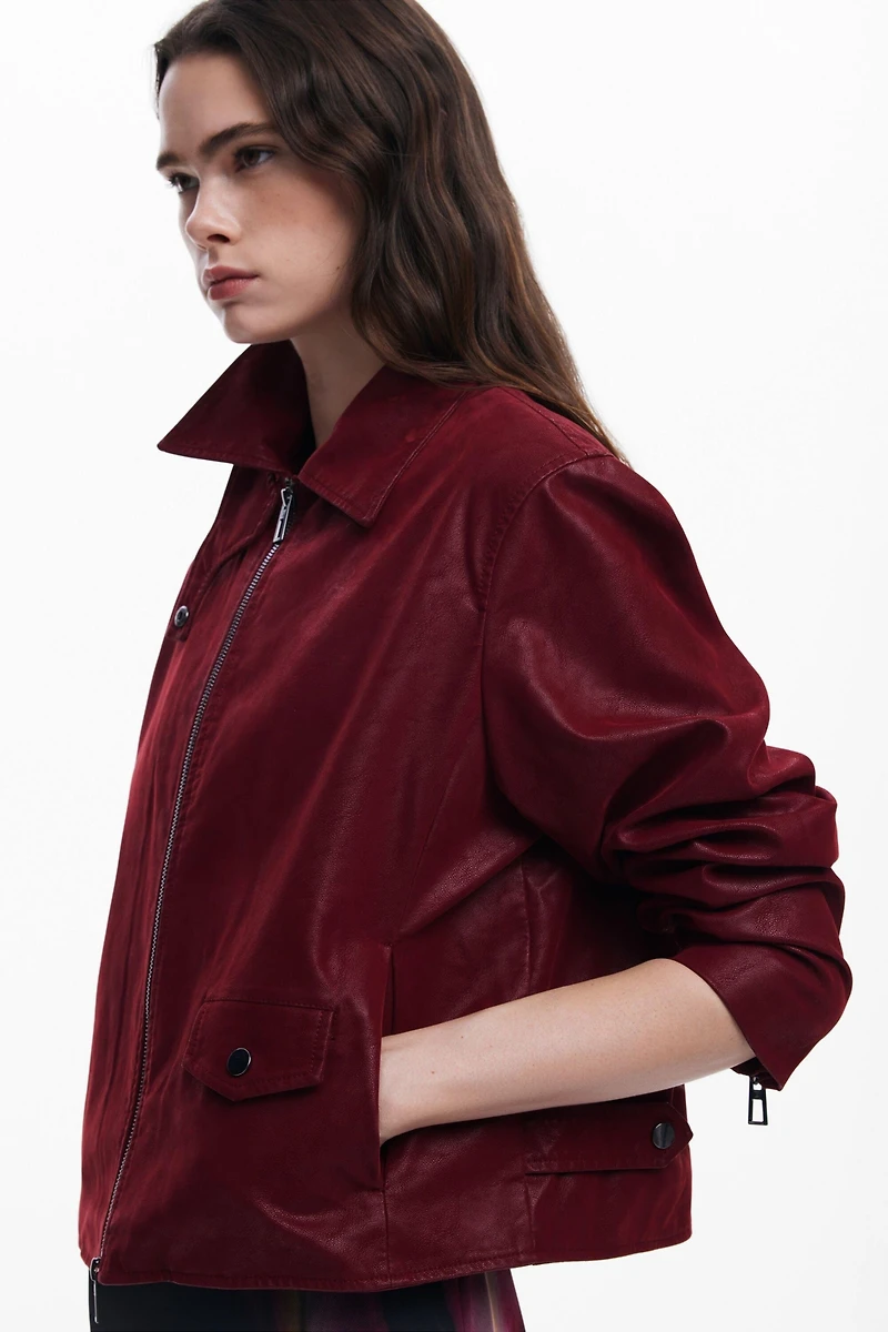 Desigual Women's Shiny faux leather jacket