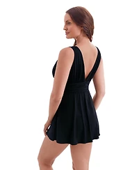 Longitude by Mimi Flamingo Women's Solidtude Ruffle Goddess Swimdress