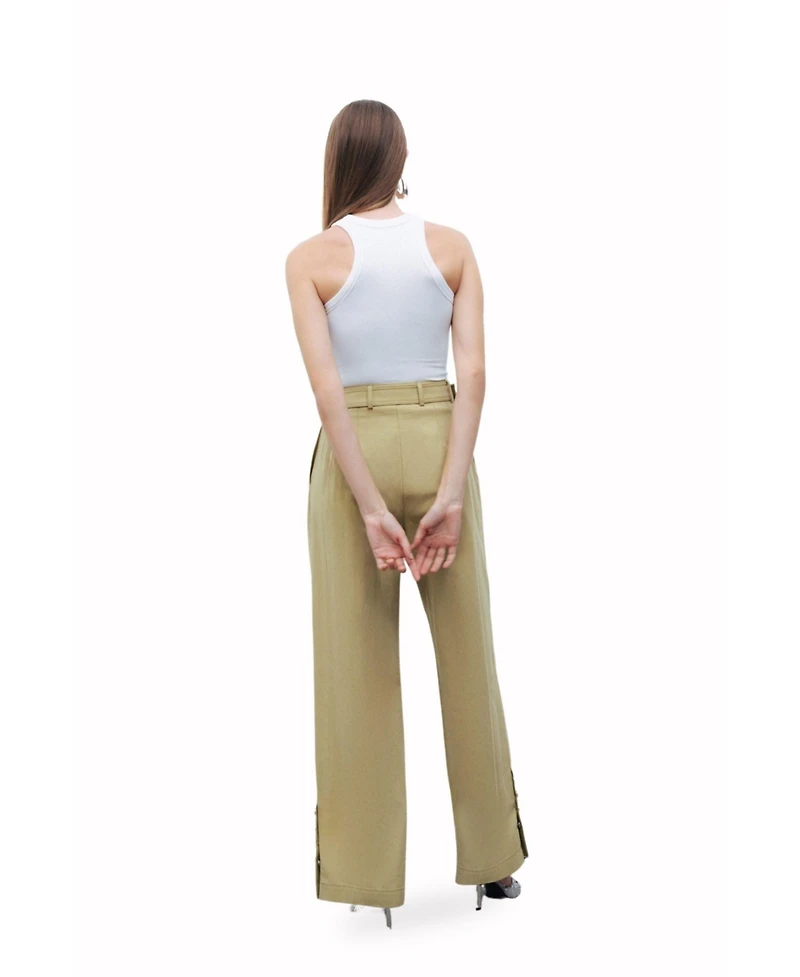 Nocturne Women's Metal Buckle Detailed Belted Pants