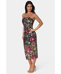 Bebe Women's Strapless Sequin Midi Dress