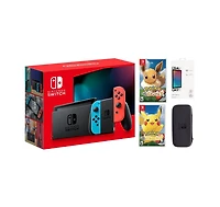 Nintendo Switch Bundle With Accessories, Pokemon Lets Go Evee & Lets Go Pikachu Games