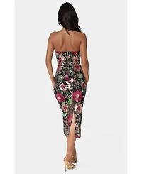 Bebe Women's Strapless Sequin Midi Dress