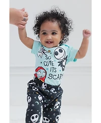 Nightmare Before Christmas Baby Boys Disney Fleece Pullover Hoodie Bodysuit and Pants 3 Piece Outfit Set