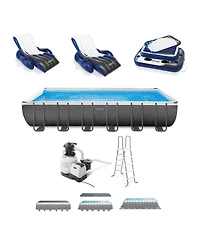 Intex 24 x 12 x 4.3 Foot Ultra Xtr Rectangular Pool, 2 Pack of Floats and Cooler