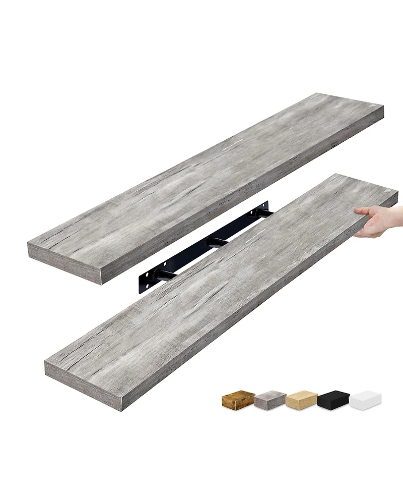 Sorbus 2 Pack 47 x 9.25 Inch Wall Mounted Floating Shelves - Stylish and Functional Storage