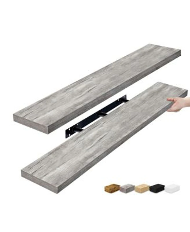 Sorbus 2 Pack 47 X 9.25 Inch Wall Mounted Floating Shelves Stylish Functional Storage