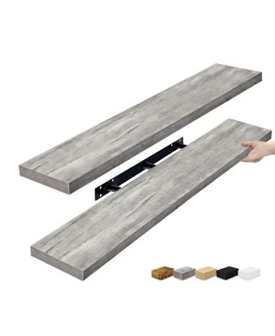 Sorbus 2 Pack 47 X 9.25 Inch Wall Mounted Floating Shelves Stylish Functional Storage