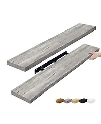 Sorbus 2 Pack 47 X 9.25 Inch Wall Mounted Floating Shelves Stylish Functional Storage